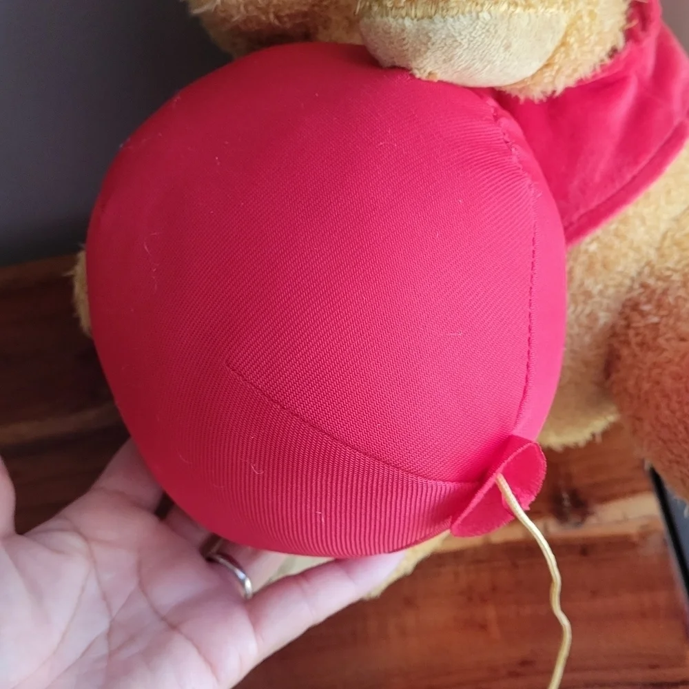 Adorable! Disney Winnie-The-Pooh Bear Plush Toy Holding a Red Ball 10.5